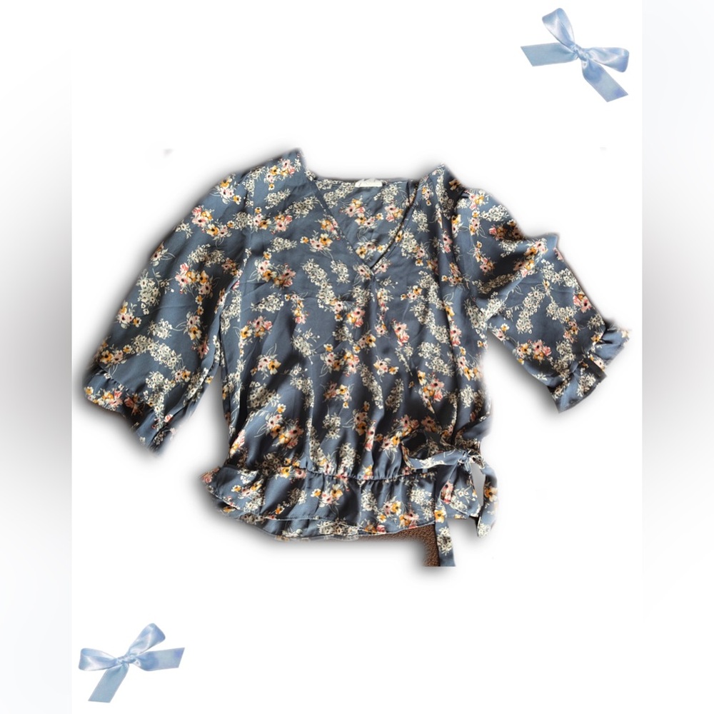 Sienna Sky blue floral blouse - S